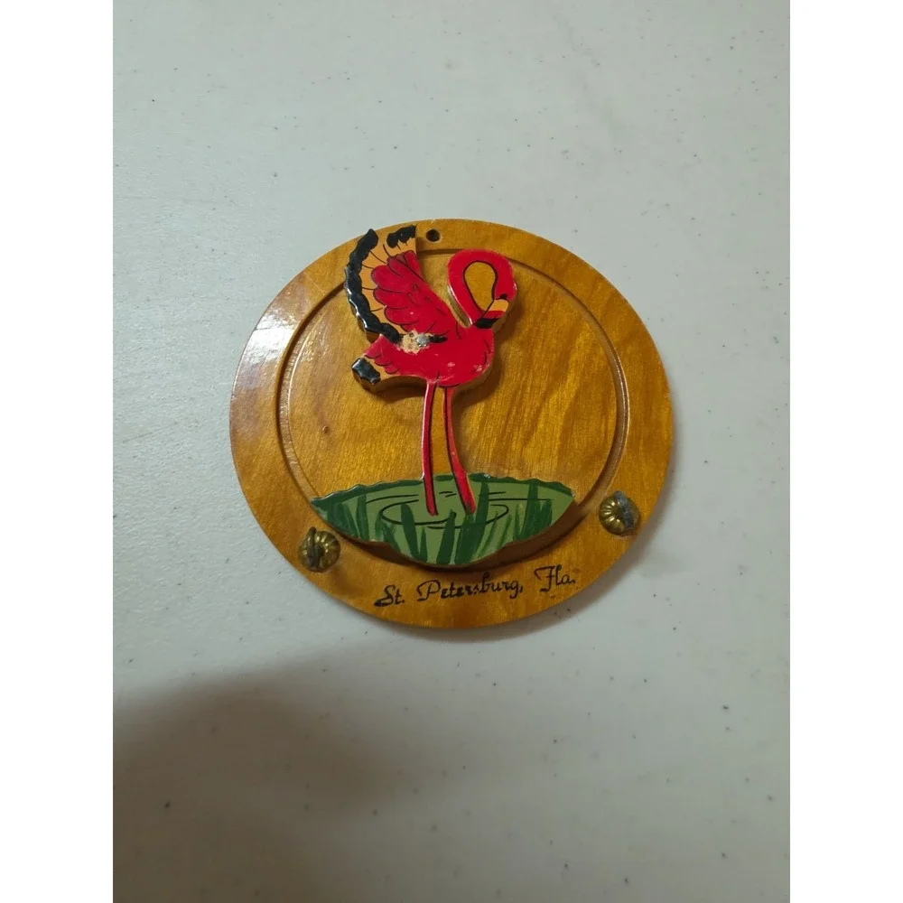 Vintage St. Petersburg Florida Key Holder Flamingo Wall Hook READ